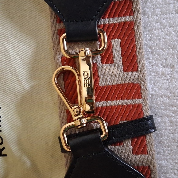 Fendi Strap You Shoulder Strap Zucca Canvas With Leather Red And Cream - Picture 2 of 6